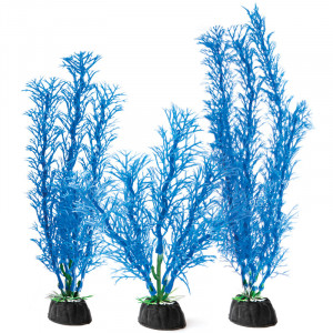 Растение "Амбулия", синее, 100мм/200мм/300мм, (набор 3шт)