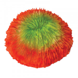 Коралл искусственный "Фунгия", зелено-красный, 100*40*100мм
