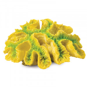 Коралл искусственный "Симфиллия", зелено-желтая, 170*130*65мм